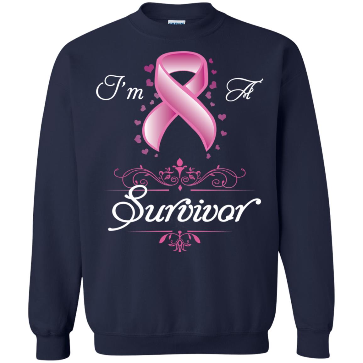 I Am A Survivor Breast Cancer Awareness Shirt Navy