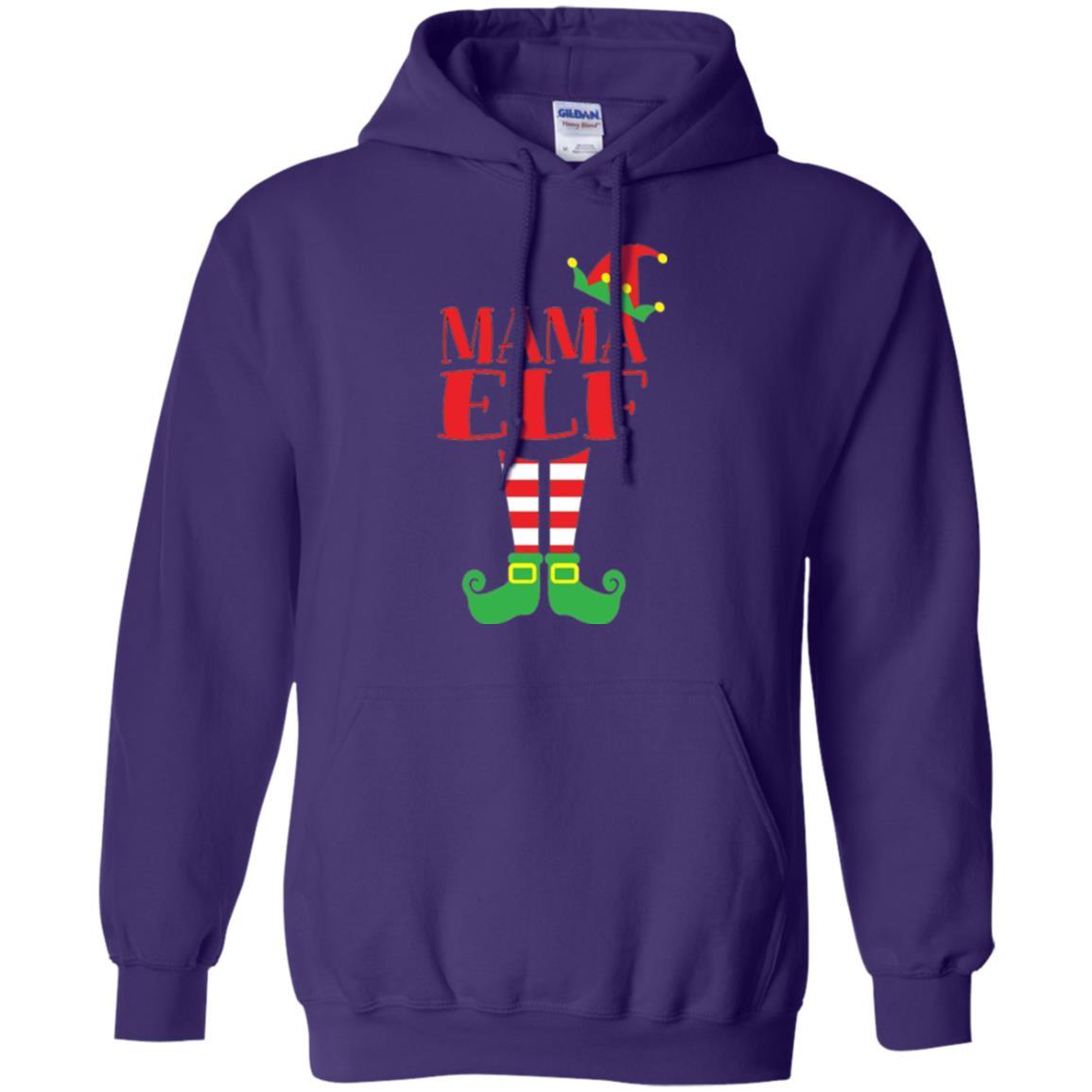 Family Christmas T-shirt Mama Elf T-shirt Purple