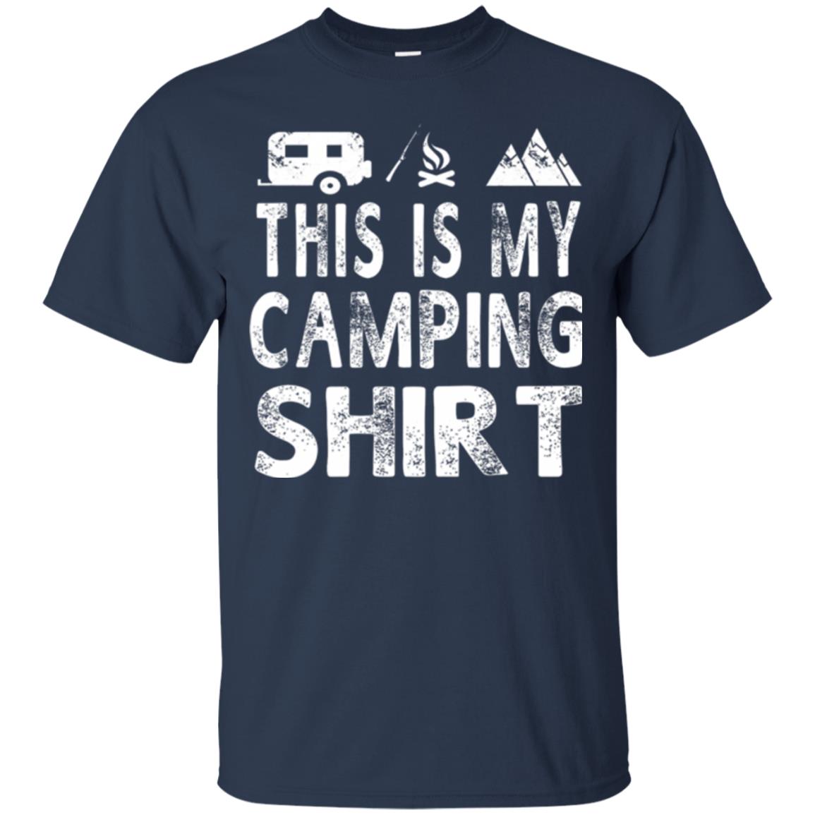 Funny Camper Gift T-shirt This Is My Camping Shirt Navy