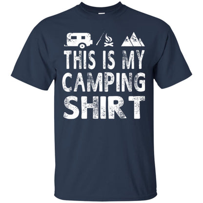 Funny Camper Gift T-shirt This Is My Camping Shirt Navy