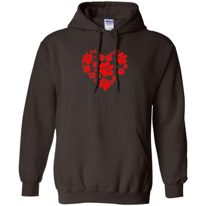 Dog Lover T-shirt Dog Paw Heart Valentine T-shirt Dark Chocolate