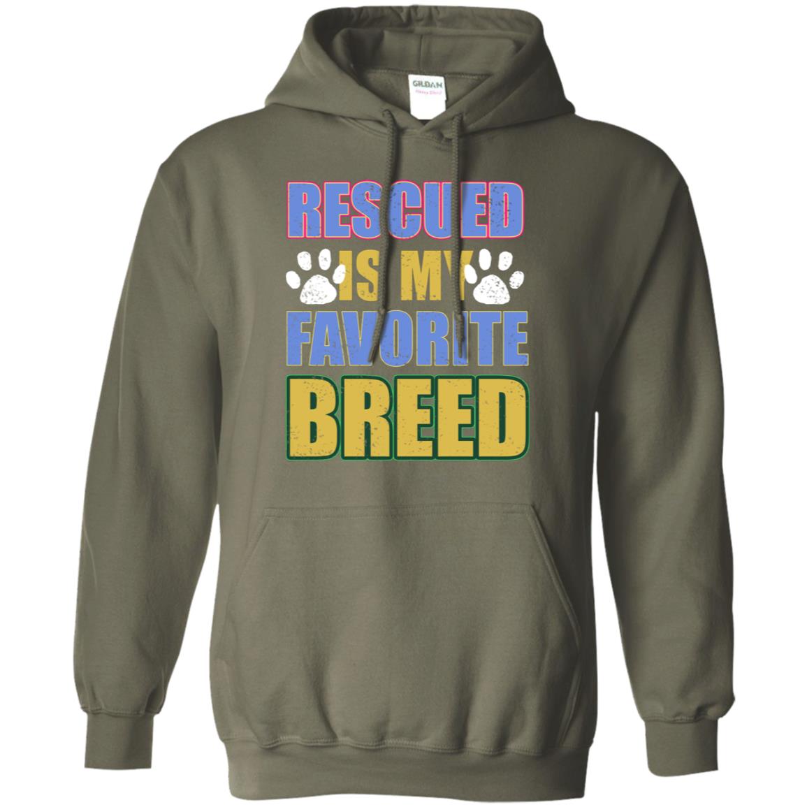 Rescued Is My Favorite Breed Shirt Military Green