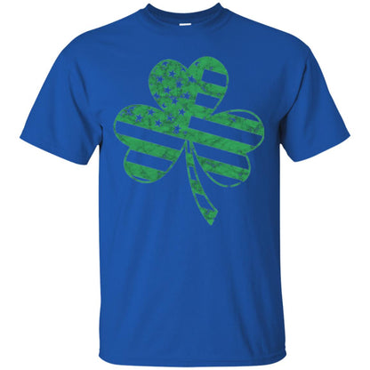 Irish American Flag Shamrock St. Patrick's Day T-shirt Royal