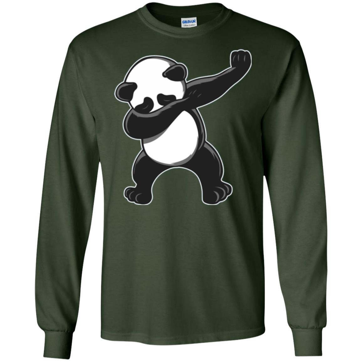 Funny Panda Dab T-shirt Cute Dabbing Panda Forest Green