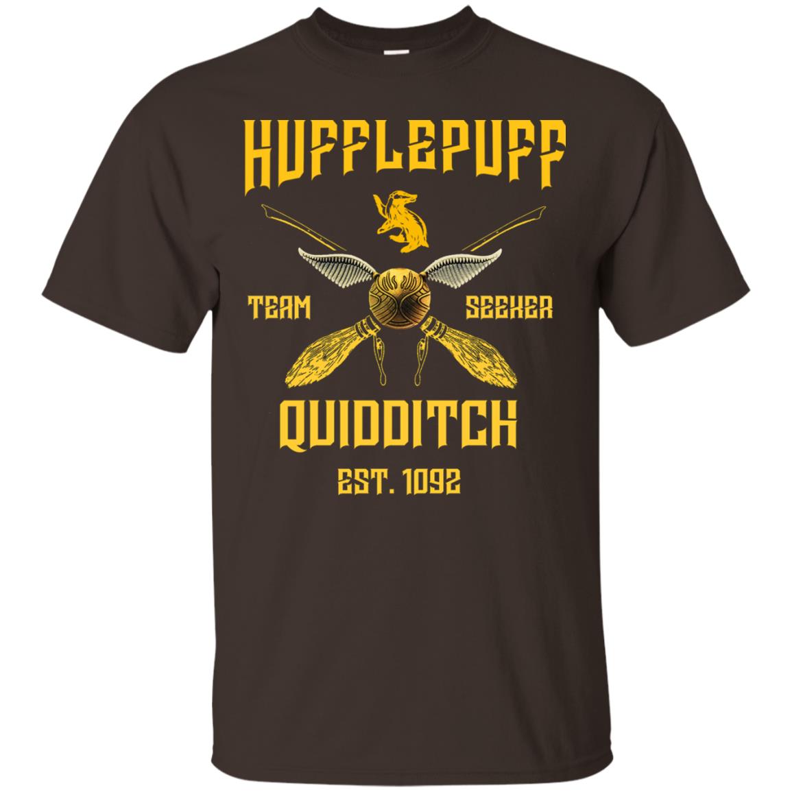 Hufflepuff Quidditch Team Seeker Est 1092 Harry Potter Shirt Dark Chocolate