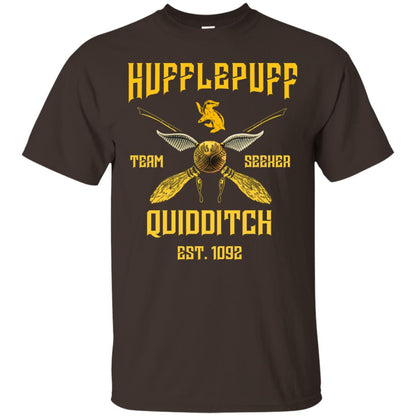 Hufflepuff Quidditch Team Seeker Est 1092 Harry Potter Shirt Dark Chocolate