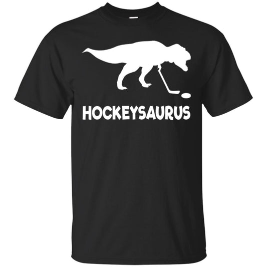 Hockey T-shirt Hockey Dinosaur Hockeysaurus T-shirt Black