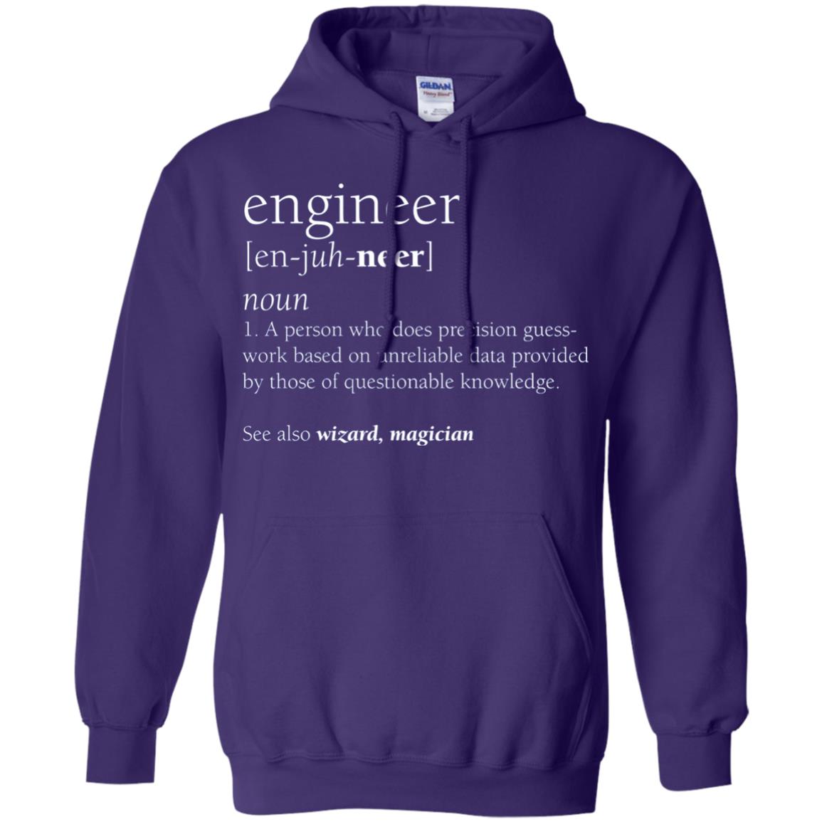 A Person Who Does Precision Guess Work Based On Unreliable Data Engineer Definition T-shirt Purple