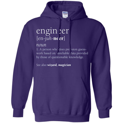 A Person Who Does Precision Guess Work Based On Unreliable Data Engineer Definition T-shirt Purple