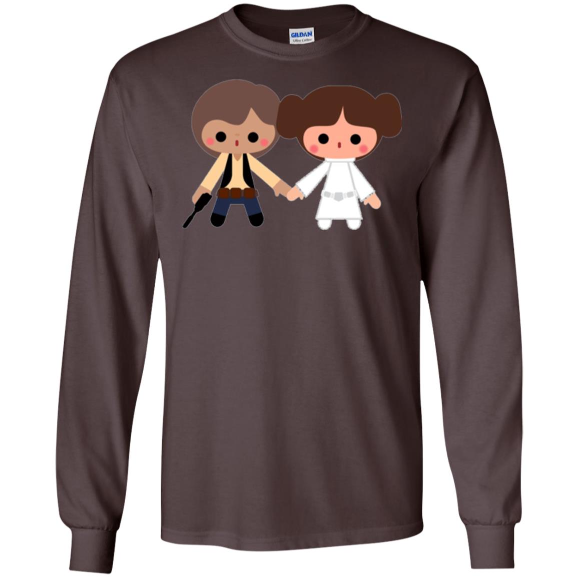 Cartoon T-shirt Han Solo Princess Leia Dark Chocolate