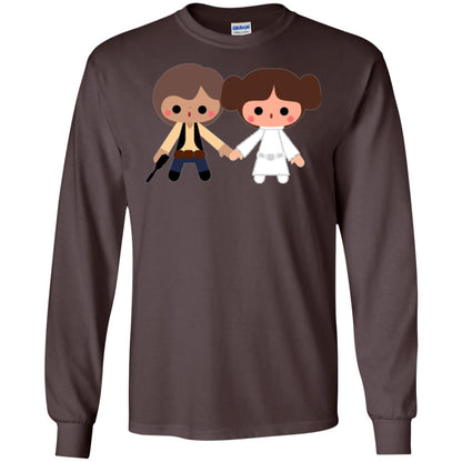 Cartoon T-shirt Han Solo Princess Leia Dark Chocolate