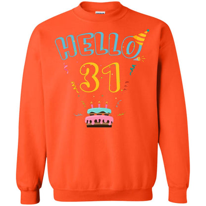 Hello 31 Thirty One 31st 1987s Birthday Gift Shirt Orange