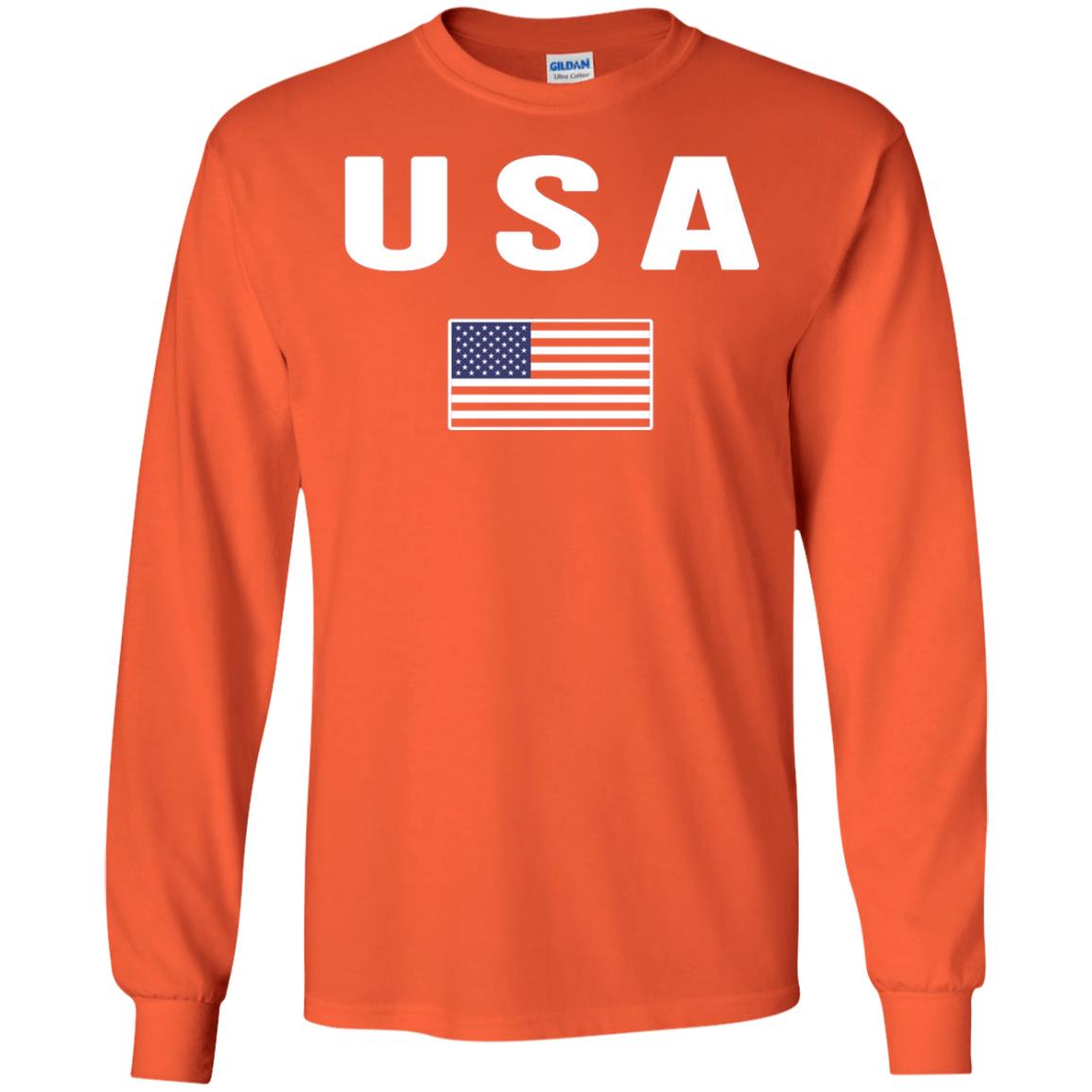 Usa T-shirt America United States Orange