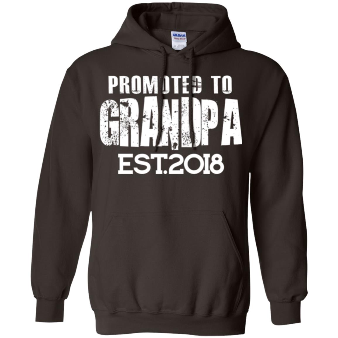 Papa T-shirt Promoted To Grandpa Est 2018 T-shirt Dark Chocolate