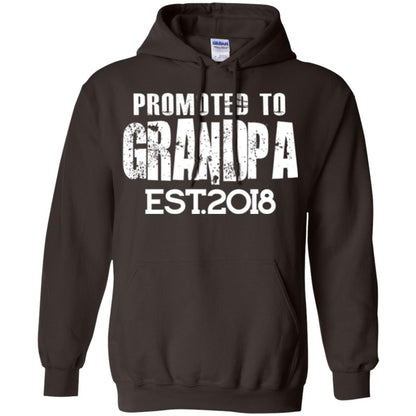 Papa T-shirt Promoted To Grandpa Est 2018 T-shirt Dark Chocolate