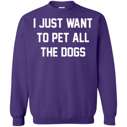 Dog Lover T-shirt I Just Want To Pet All The Dogs Purple