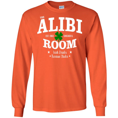 Wine Lovers T-shirt The Alibi Room Est.1963 Chicagoil Irish Drinks Russian Chick Orange