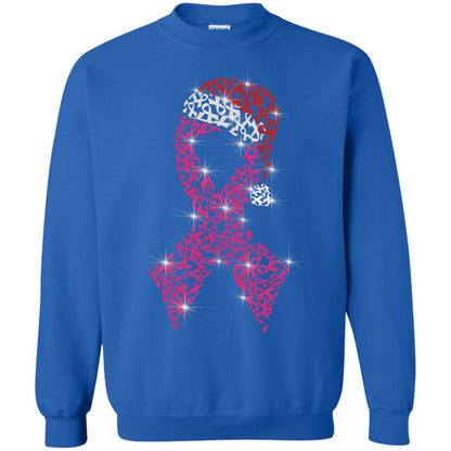 Pink Ribbon With Santa Hat Breast Cancer Awareness X-mas Gift Shirt Royal