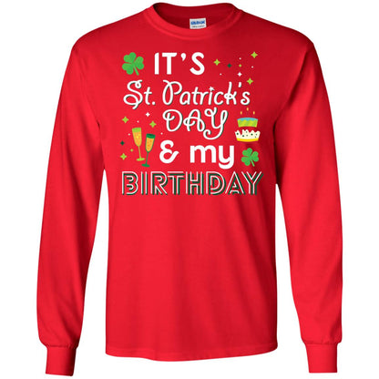 Funny My Birthday St Patricks Day Drinking T-shirt Red