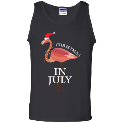 Flamingo With Santa_s Hat Christmas In July Xmas In Summer Shirt Black