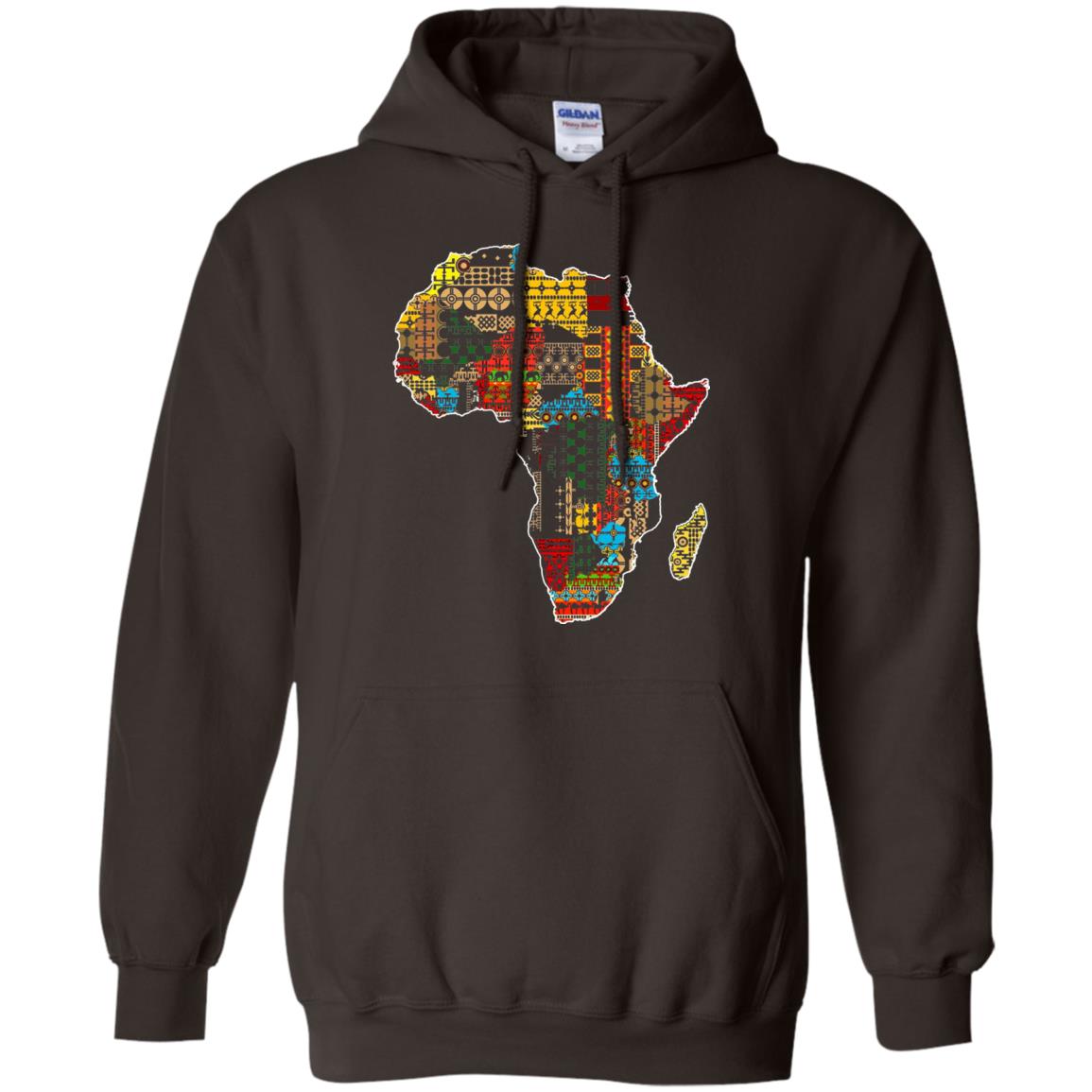 African Pride Traditional Ethnic Pattern Africa Map Shirt Dark Chocolate