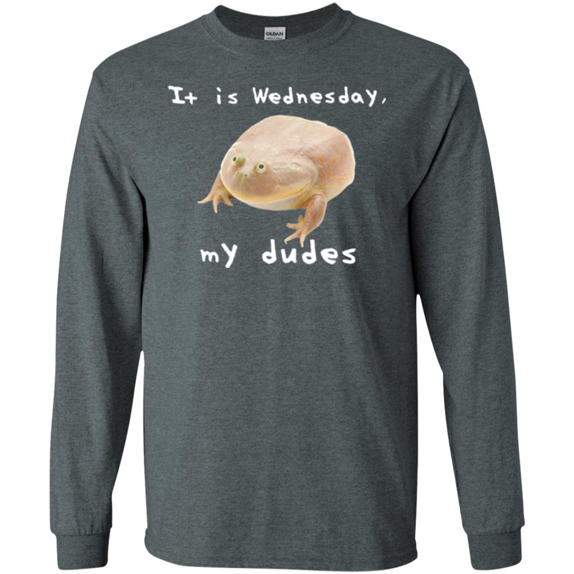 Funny Frog T-shirt It Is Wednesday My Dudes Dark Heather
