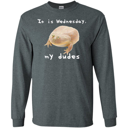 Funny Frog T-shirt It Is Wednesday My Dudes Dark Heather