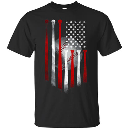 American Flag Baseball Flag Baseball Lover T-shirt Black
