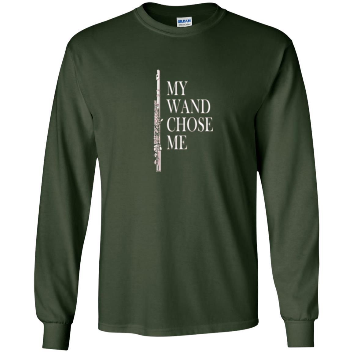 Flute Lover T-shirt My Wand Chose Me Forest Green