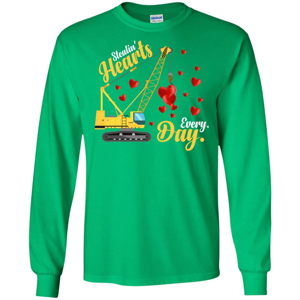 Valentines Day T-shirt Stealin' Hearts Every Day With Crane Irish Green