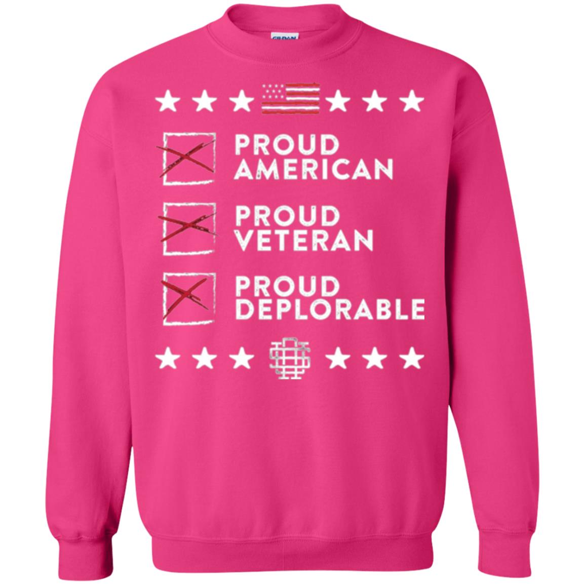 American T-shirt Proud American, Proud Veteran, Proud Deplorable Heliconia