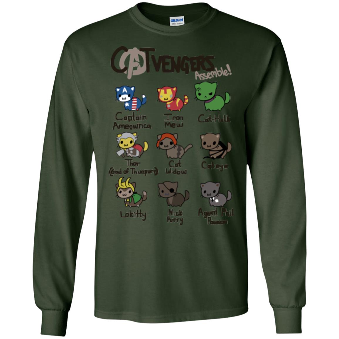 Catvengers Cat Lover Shirt Forest Green