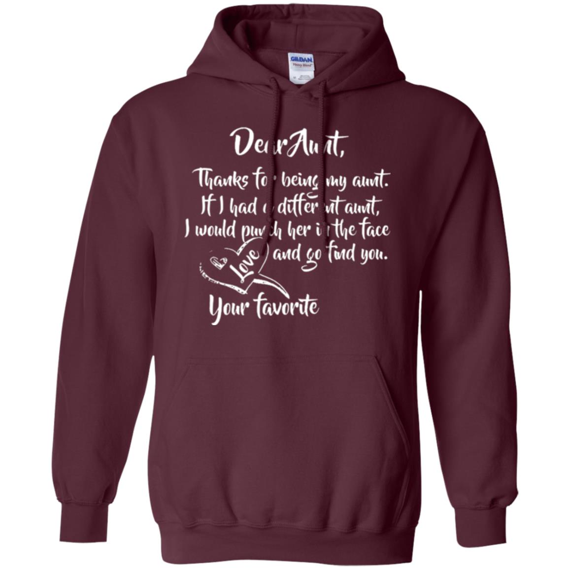 Family T-shirt Dear Aunt Thanks For Being My Aunt Maroon