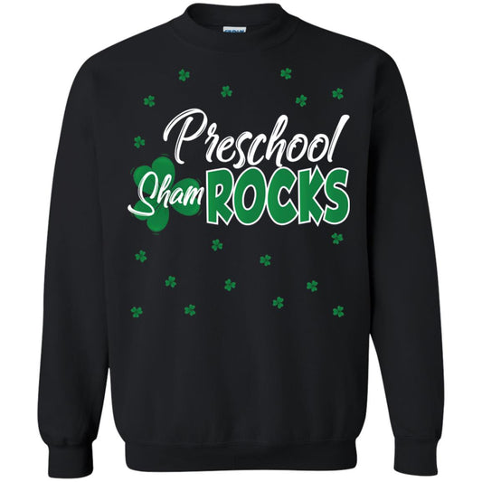 Preschool Shamrocks St. Patrick_s Day School T-shirt Black