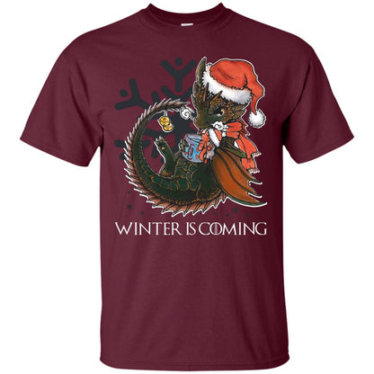Winter Is Coming Christmas Shirt Maroon