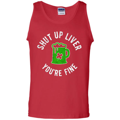 Liver You_re Fine Drinking Beer St. Patrick_s Day T-shirt Red
