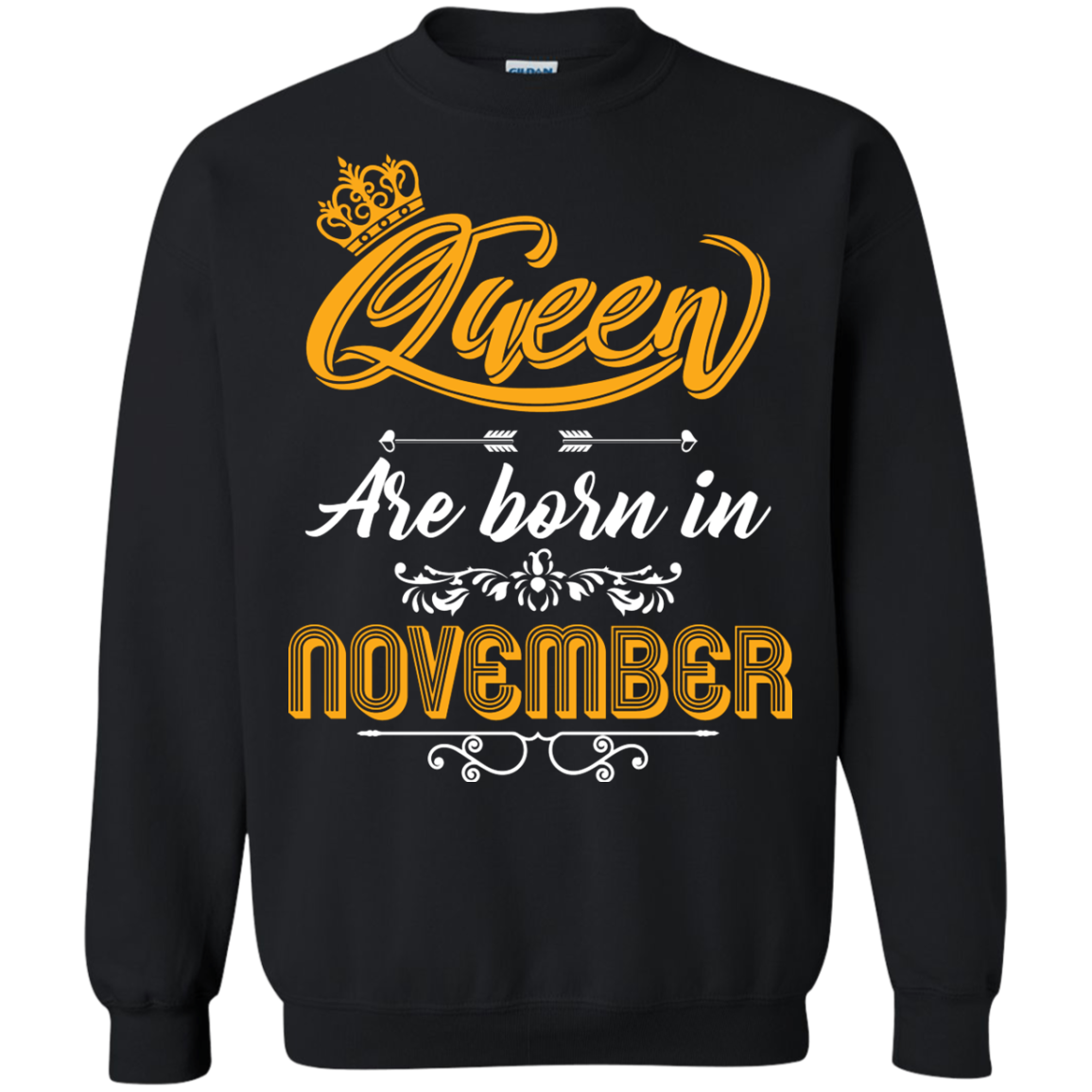 Brithday T-Shirt Queen Are Born In November Black