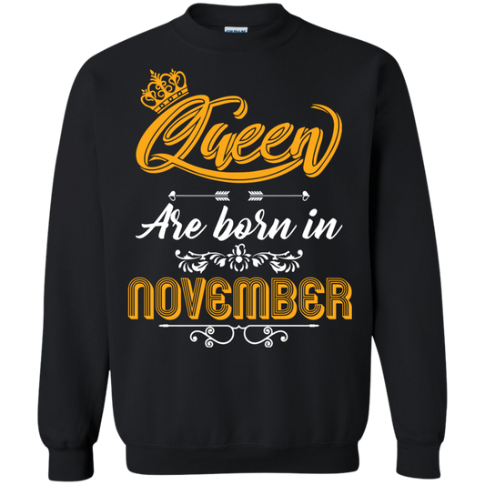 Brithday T-Shirt Queen Are Born In November Black