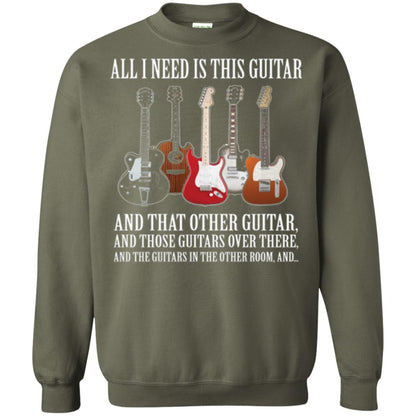 Guitar Lovers T-shirt All I Need Is This Guitar Military Green
