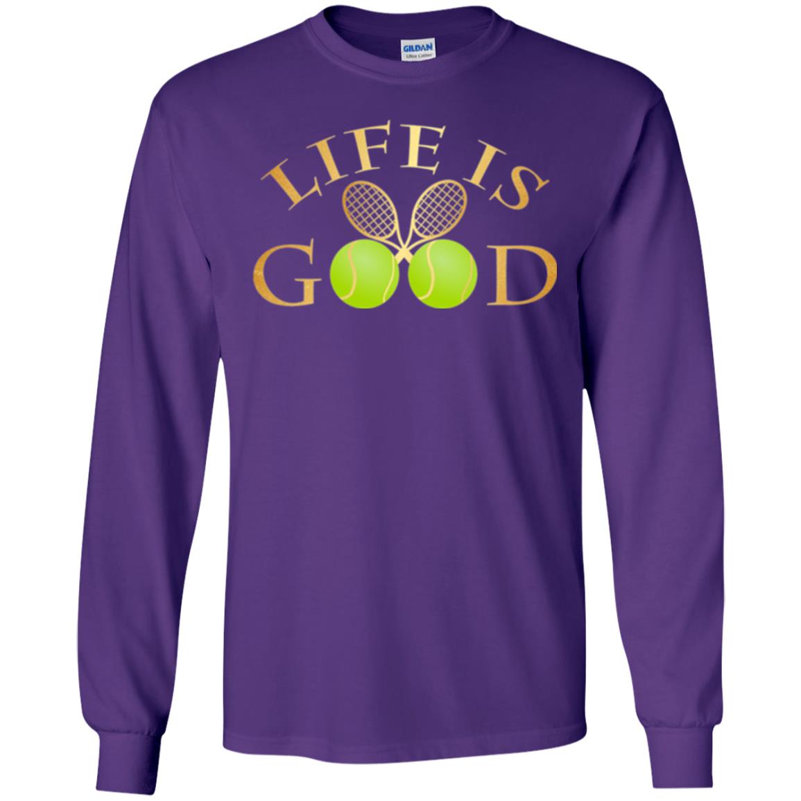 Tennis Lovers T-shirt Life Is Good Purple