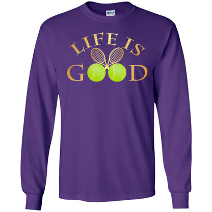 Tennis Lovers T-shirt Life Is Good Purple