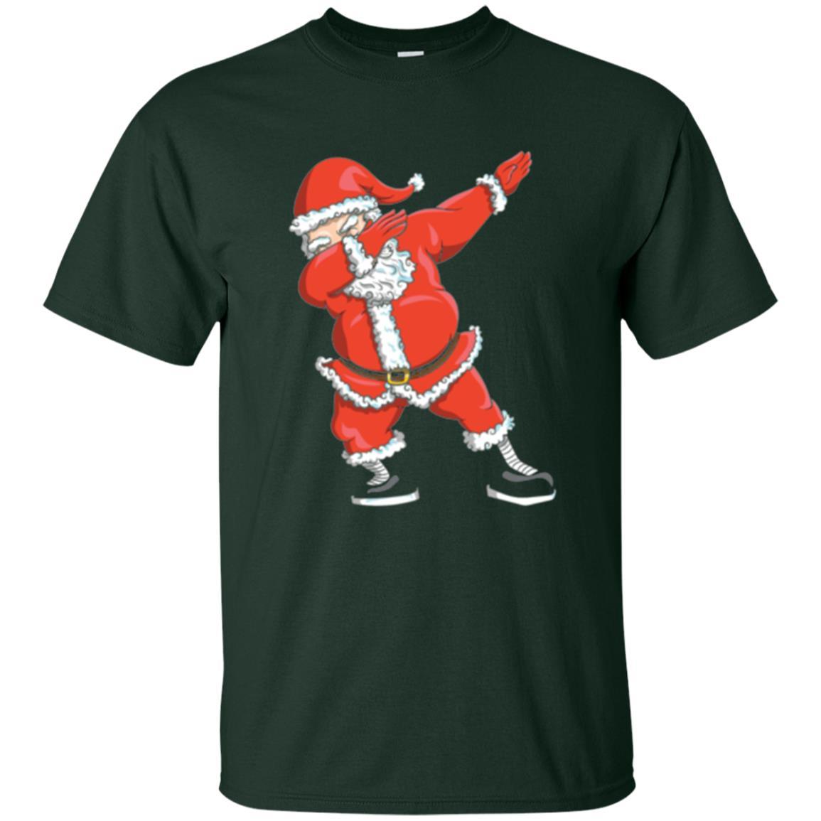 Christmas T-shirt Dabbing Santa Claus T-shirt Forest Green