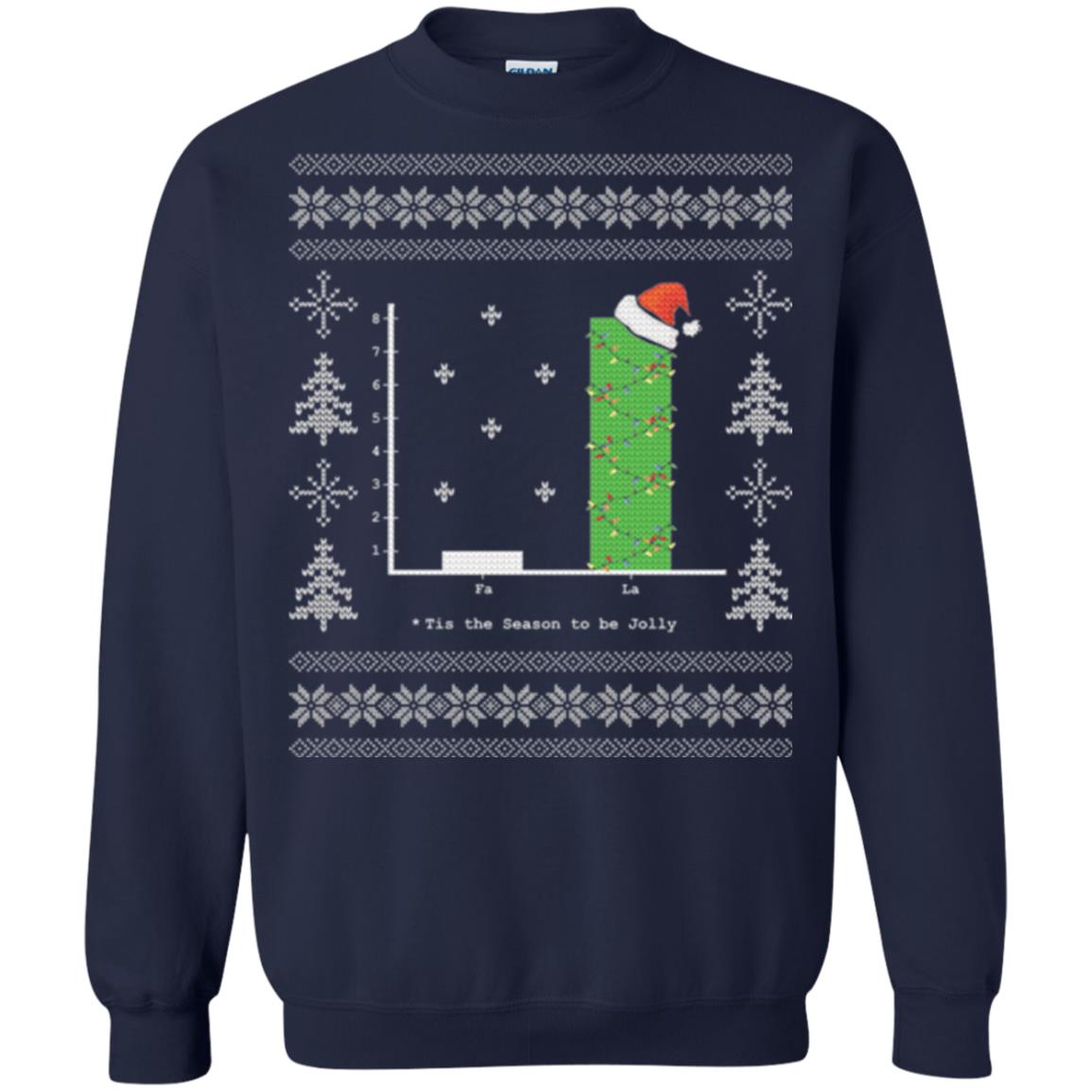 Christmas T-shirt Carol Bar Graph Navy