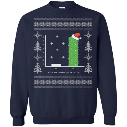 Christmas T-shirt Carol Bar Graph Navy