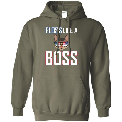Floss Like A Boss Cat Shirt Military Green