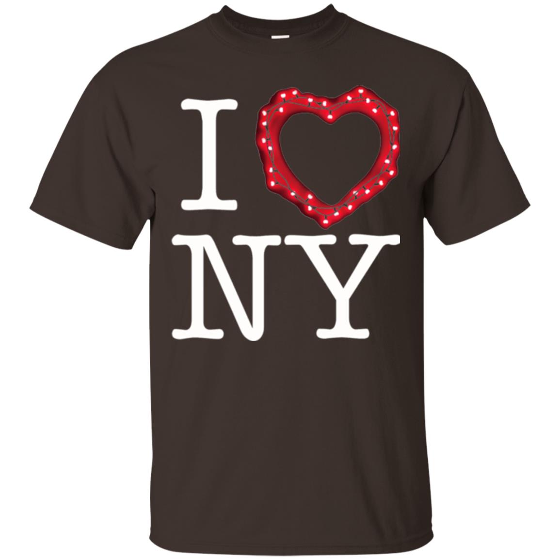 I Heart Love Ny Glowing String Lights New York T-shirt Dark Chocolate