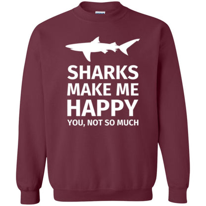 Shark Lover T-shirt Sharks Make Me Happy You Not So Much Maroon