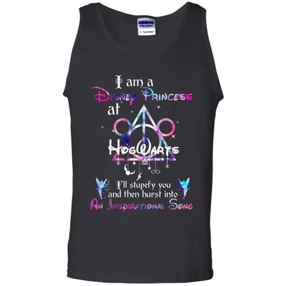 I Am A Disney Pricess At Hogwarts Harry Potter Shirt= G220 Gildan 100% Cotton Tank Top Black
