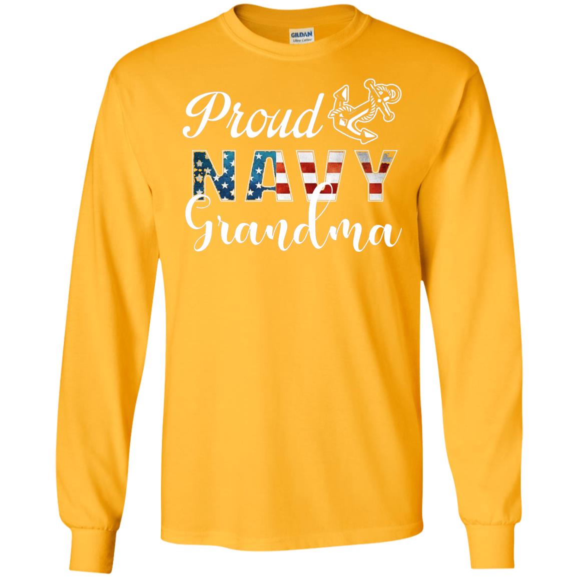 Proud Navy Grandma Military Mama Shirt Gold