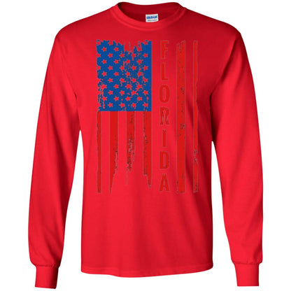Florida State T-shirt American Flag Red